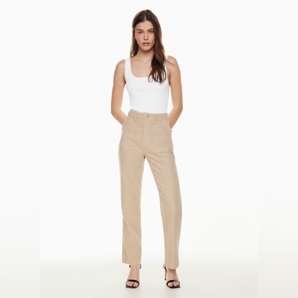 DENIM FORUM The '90s Utility Hi-Rise Loose‎ Jean Humus Beige Size 29 - Picture 1 of 12